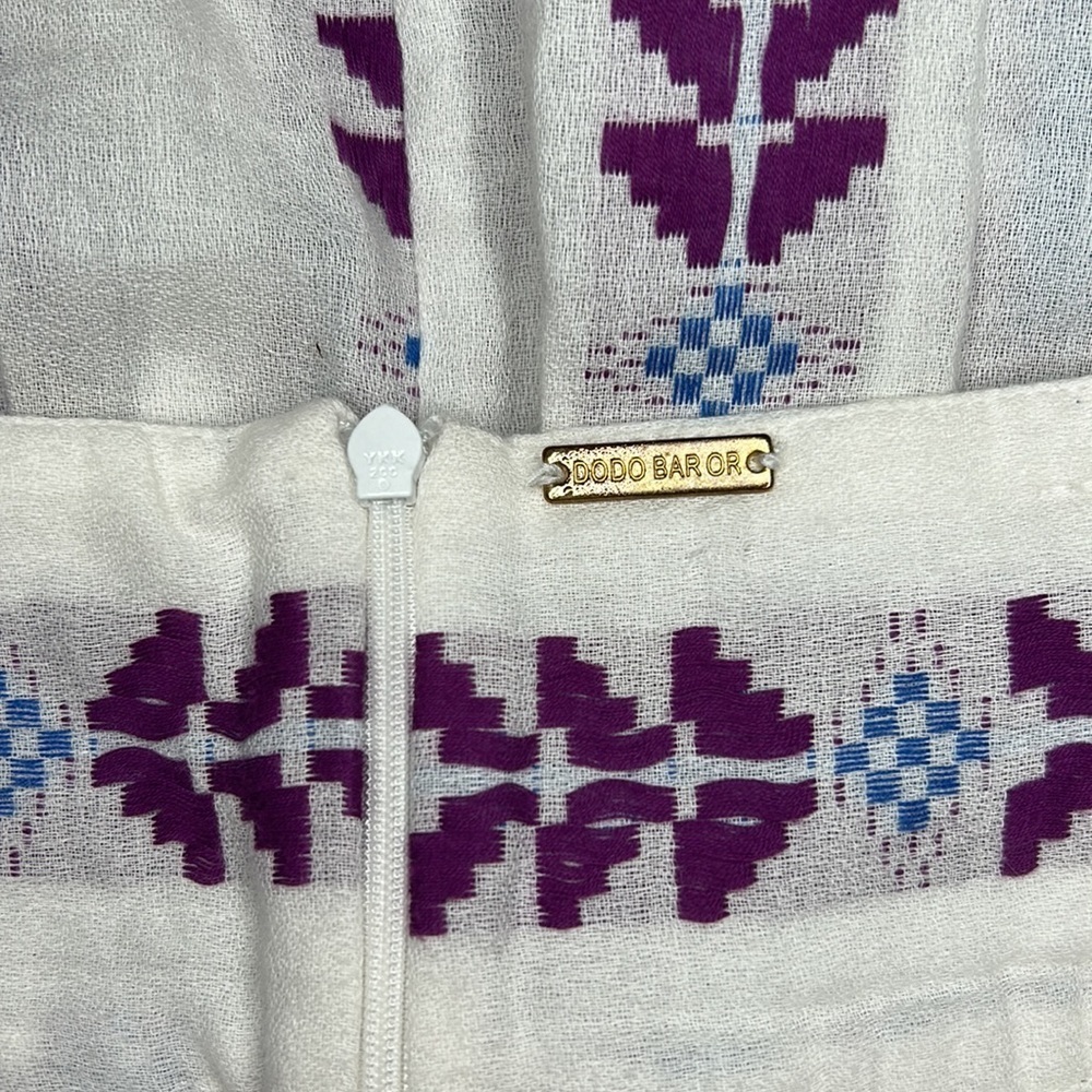 DODO BAR OR Cotton Embroidered Boho Women's Mini Skirt with Tassels Size Small - Picture 5 of 7